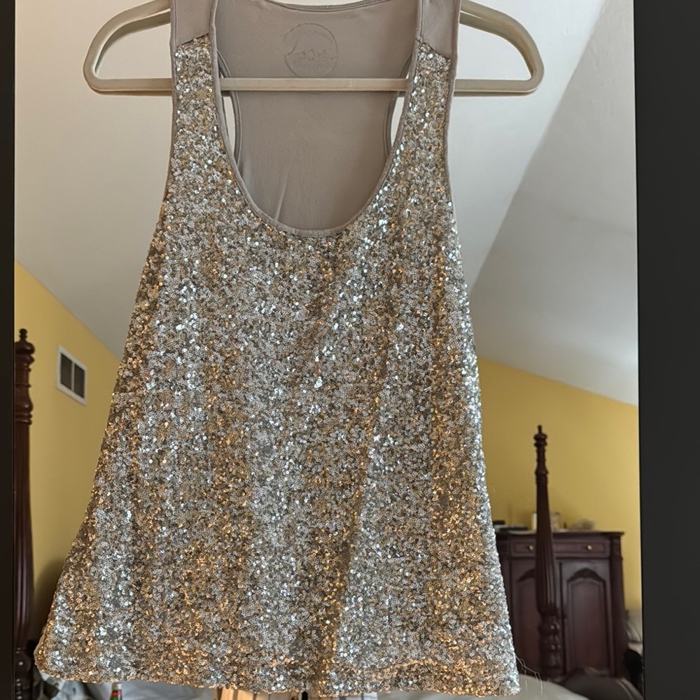 Silver Sequin Women's Top